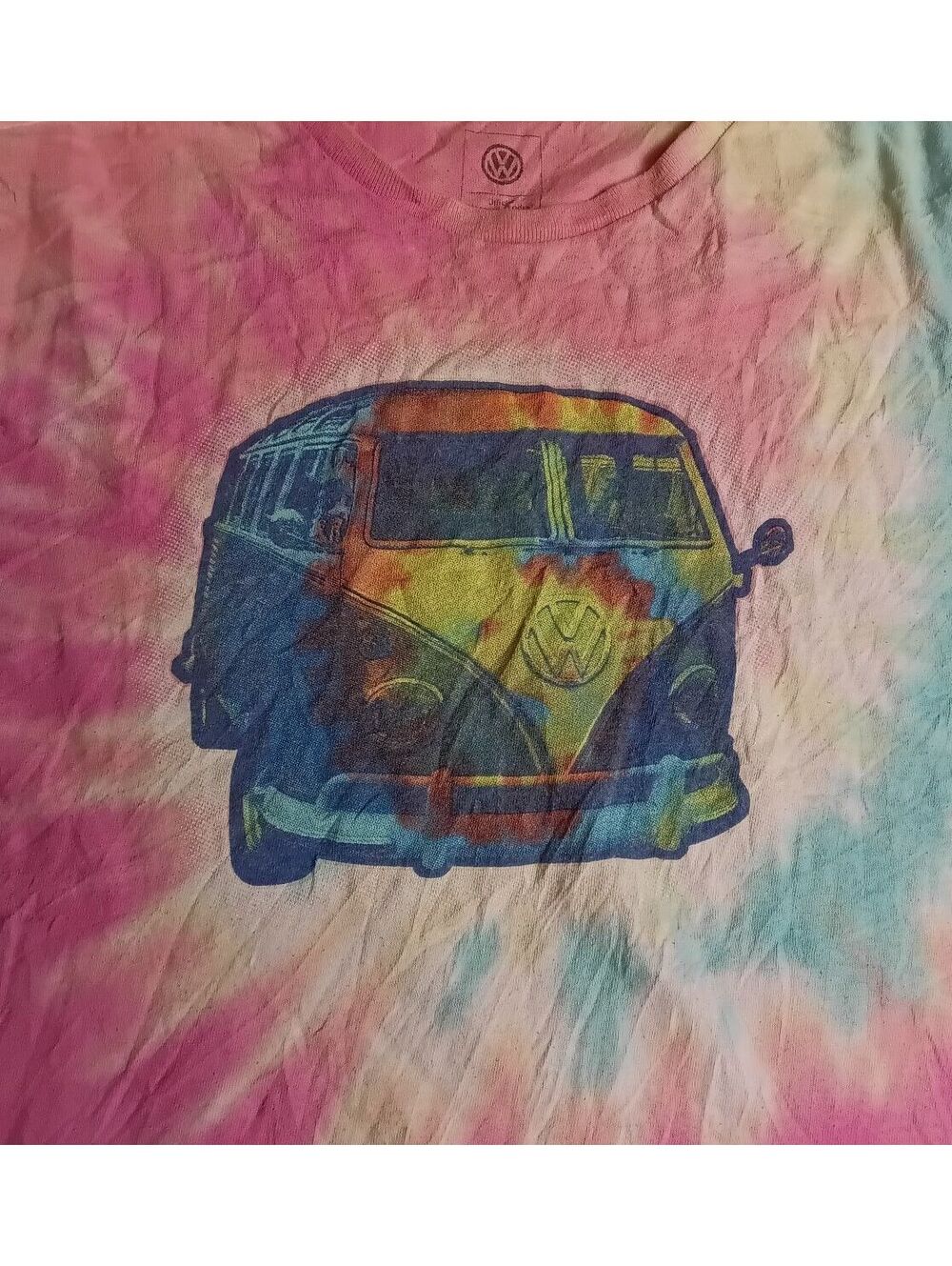 Volkswagen Tie Dye Van T-Shirt Regular 2XL Multi Casual Retro Hippie Vibes